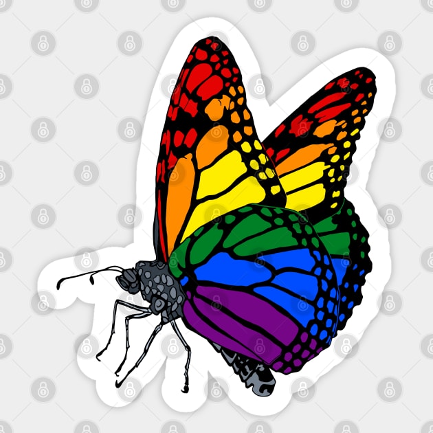 Rainbow Butterfly Sticker by theartfulscientist